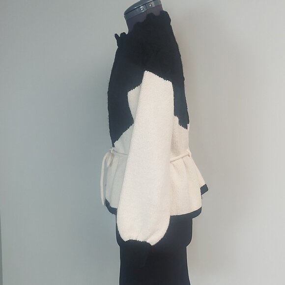 Zara Black and White Button Front Cardigan - Size S - Picture 2 of 11